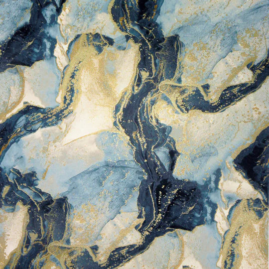 Abstract Marble Teal/Gold