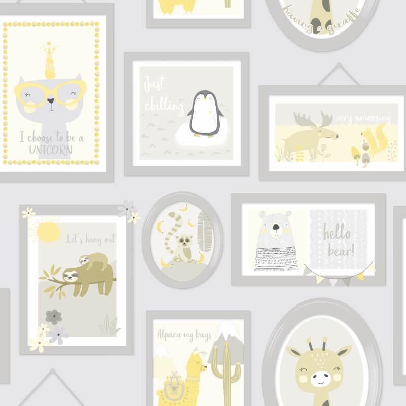 Animal Frames Grey/Yellow