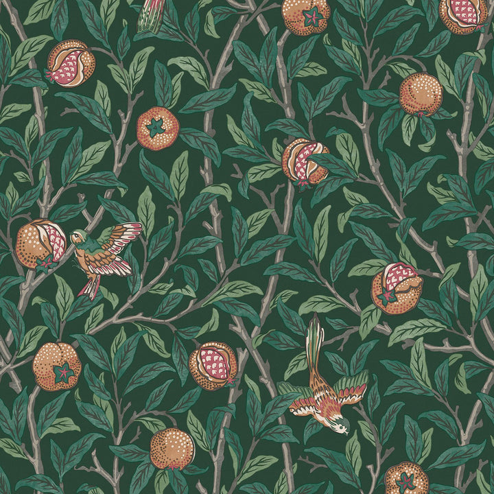 William Morris Bird & Pomegranate Deep Green