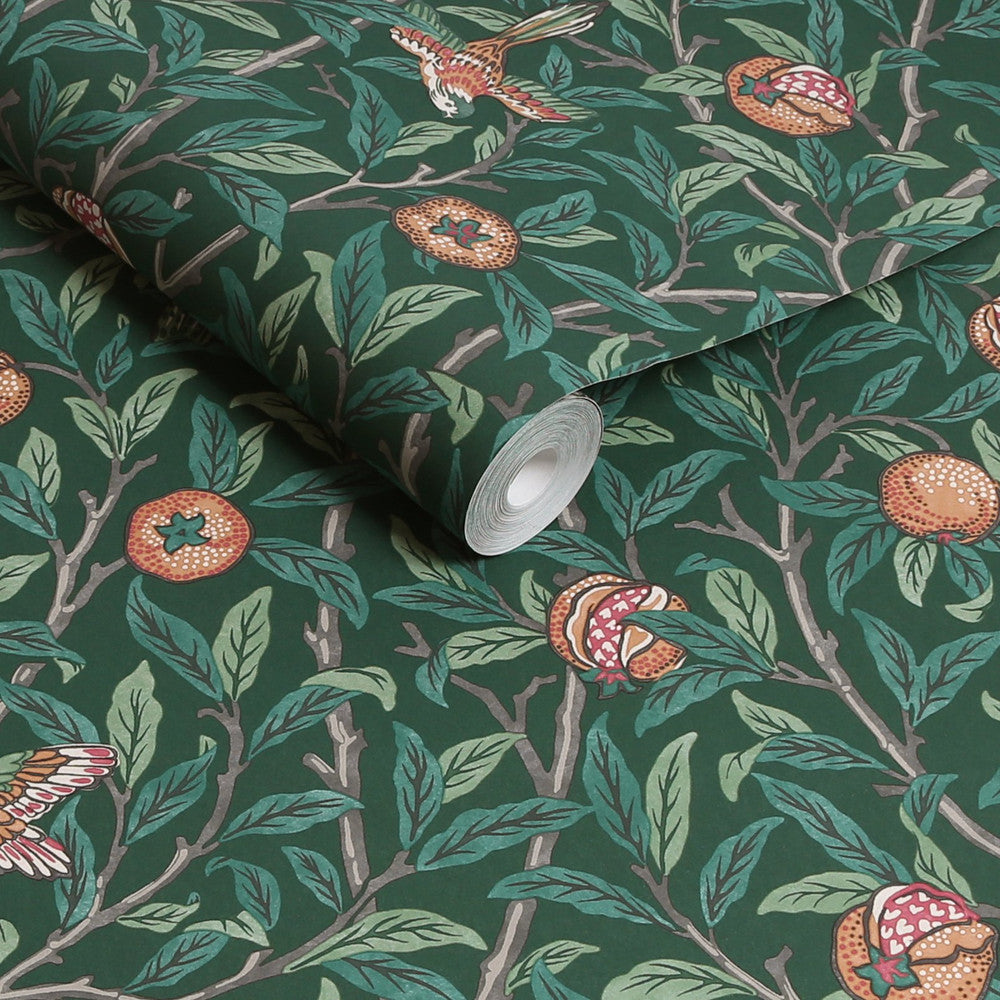 William Morris Bird & Pomegranate Deep Green
