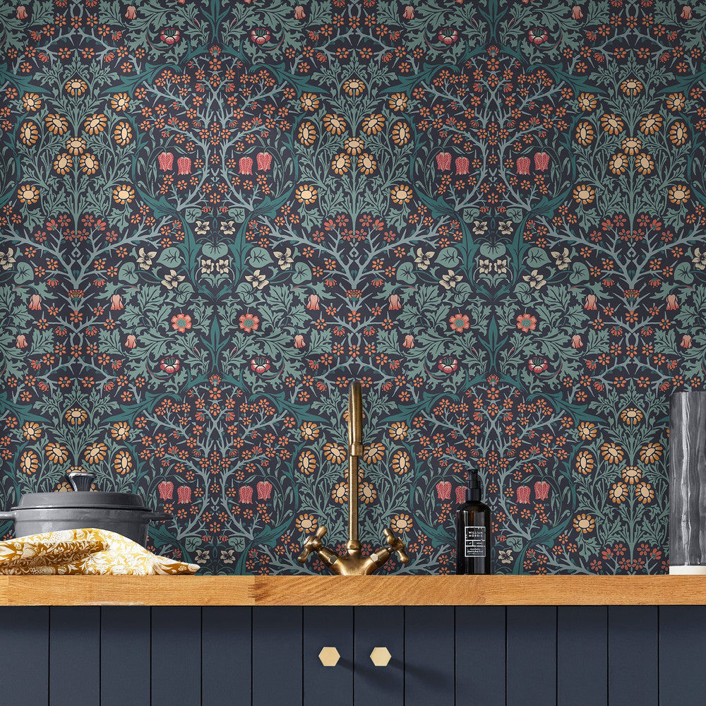 William Morris Blackthorn Navy