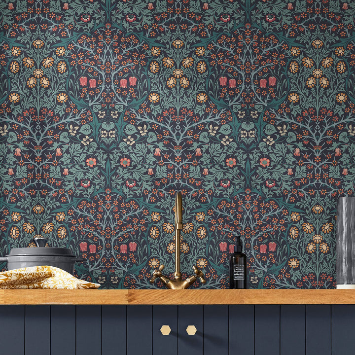 William Morris Blackthorn Navy