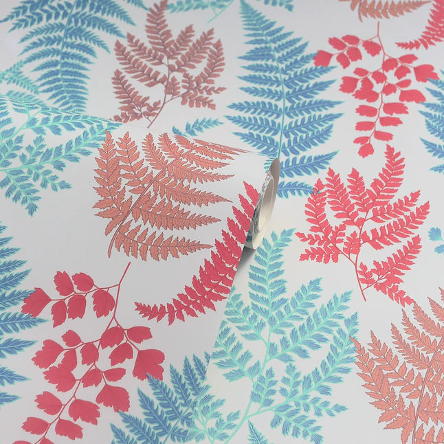 Botanical Fern Red/Teal