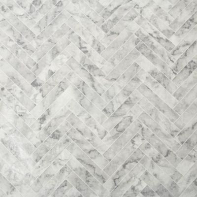 Marble Chevron Tile White