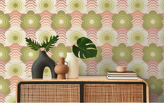 Retro Floral Pink/Green