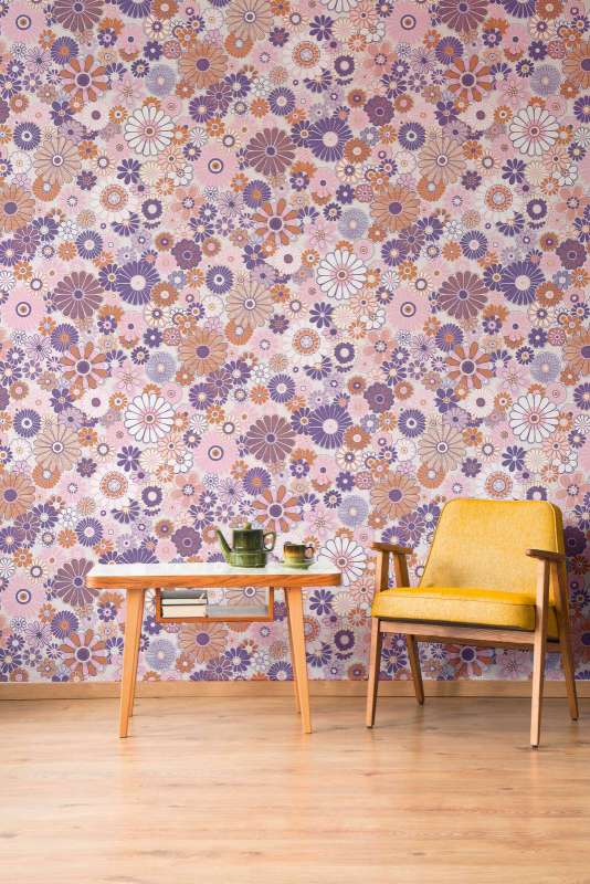 Retro Chic Floral Purple/Orange