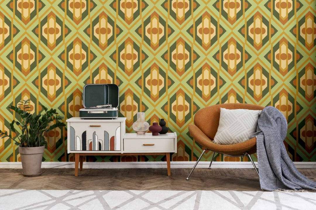 Retro Chic Geo Green/Yellow