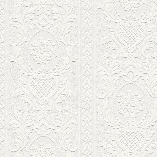 White Damask/Stripe